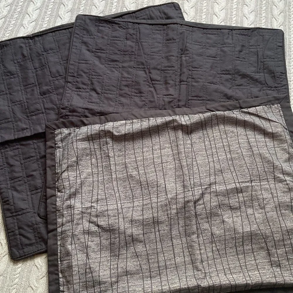 NEW Studio JCPenney home 3 Black and Gray shams